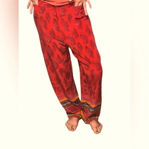 Acorn Red Paisley Wide Leg Pants